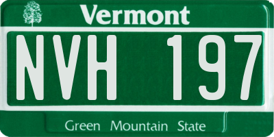 VT license plate NVH197