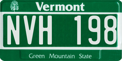 VT license plate NVH198