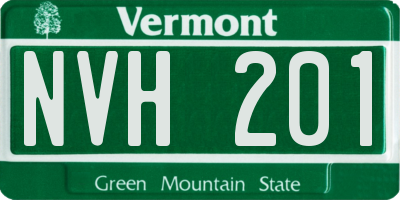 VT license plate NVH201