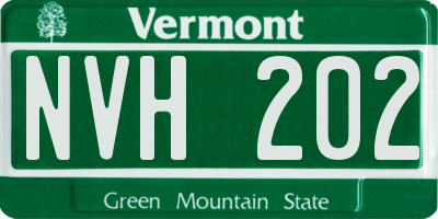 VT license plate NVH202