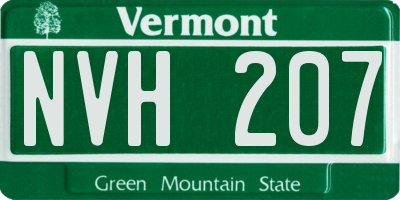 VT license plate NVH207