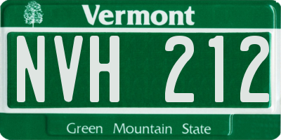 VT license plate NVH212