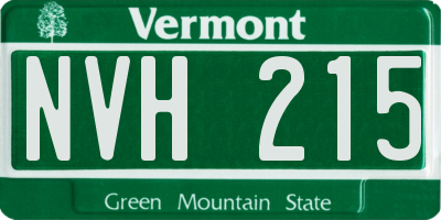 VT license plate NVH215