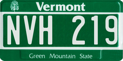 VT license plate NVH219