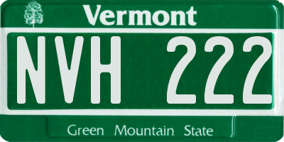 VT license plate NVH222