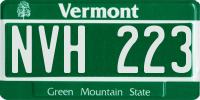 VT license plate NVH223