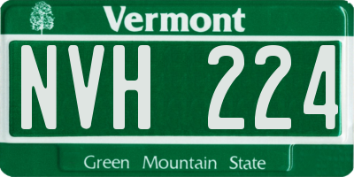 VT license plate NVH224