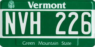 VT license plate NVH226