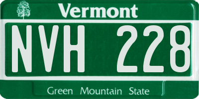 VT license plate NVH228