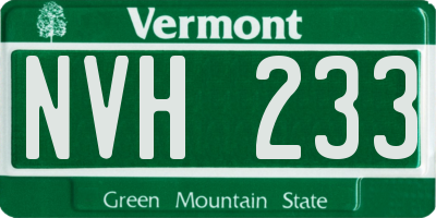 VT license plate NVH233
