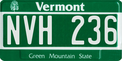 VT license plate NVH236