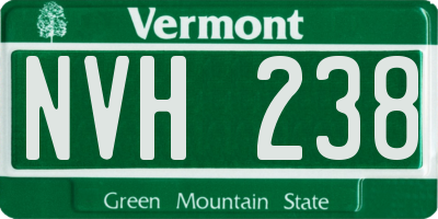 VT license plate NVH238