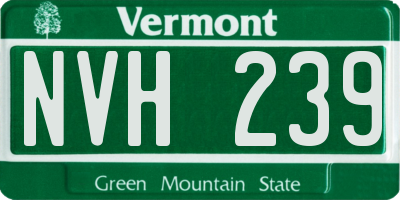 VT license plate NVH239