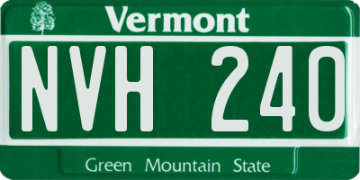 VT license plate NVH240