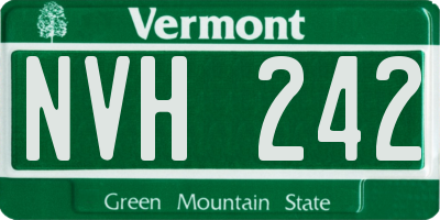 VT license plate NVH242