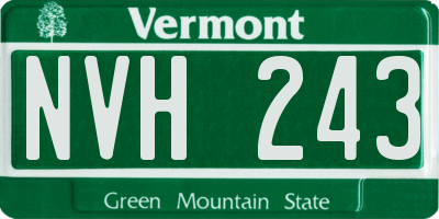 VT license plate NVH243