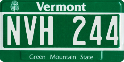 VT license plate NVH244