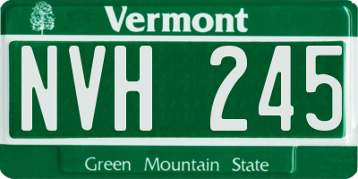VT license plate NVH245