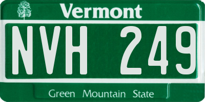 VT license plate NVH249
