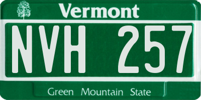VT license plate NVH257