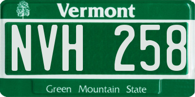 VT license plate NVH258