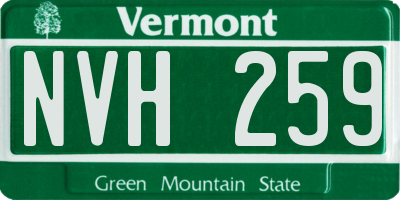 VT license plate NVH259