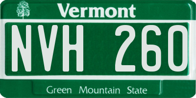 VT license plate NVH260