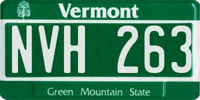 VT license plate NVH263