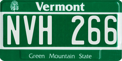 VT license plate NVH266