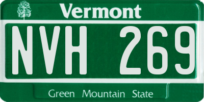 VT license plate NVH269