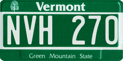 VT license plate NVH270