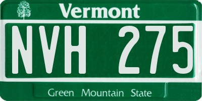 VT license plate NVH275