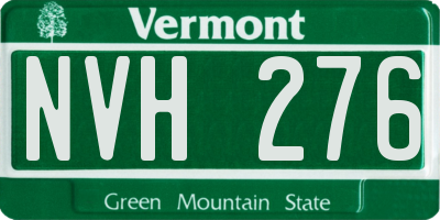 VT license plate NVH276