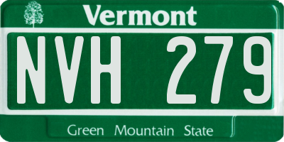 VT license plate NVH279