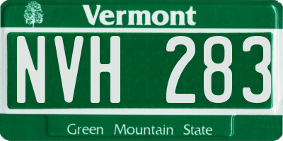 VT license plate NVH283