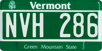 VT license plate NVH286