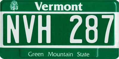 VT license plate NVH287