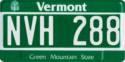 VT license plate NVH288