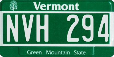 VT license plate NVH294