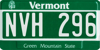 VT license plate NVH296