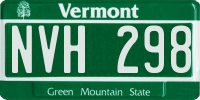 VT license plate NVH298