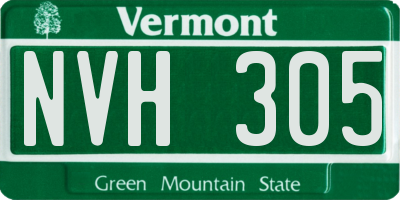 VT license plate NVH305
