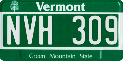 VT license plate NVH309