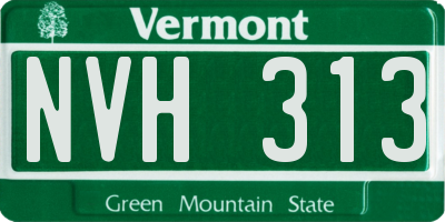 VT license plate NVH313