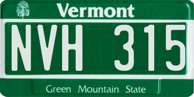 VT license plate NVH315