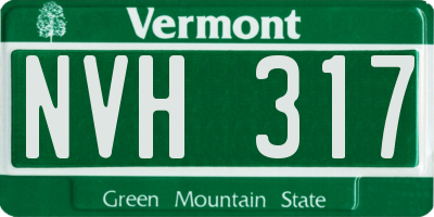 VT license plate NVH317