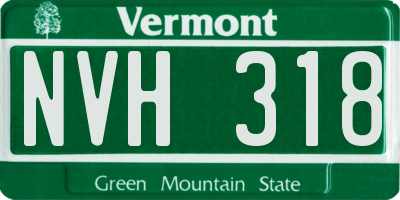 VT license plate NVH318
