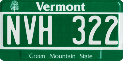 VT license plate NVH322