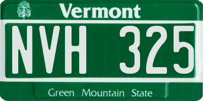 VT license plate NVH325