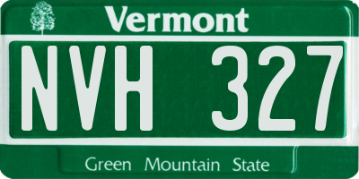 VT license plate NVH327